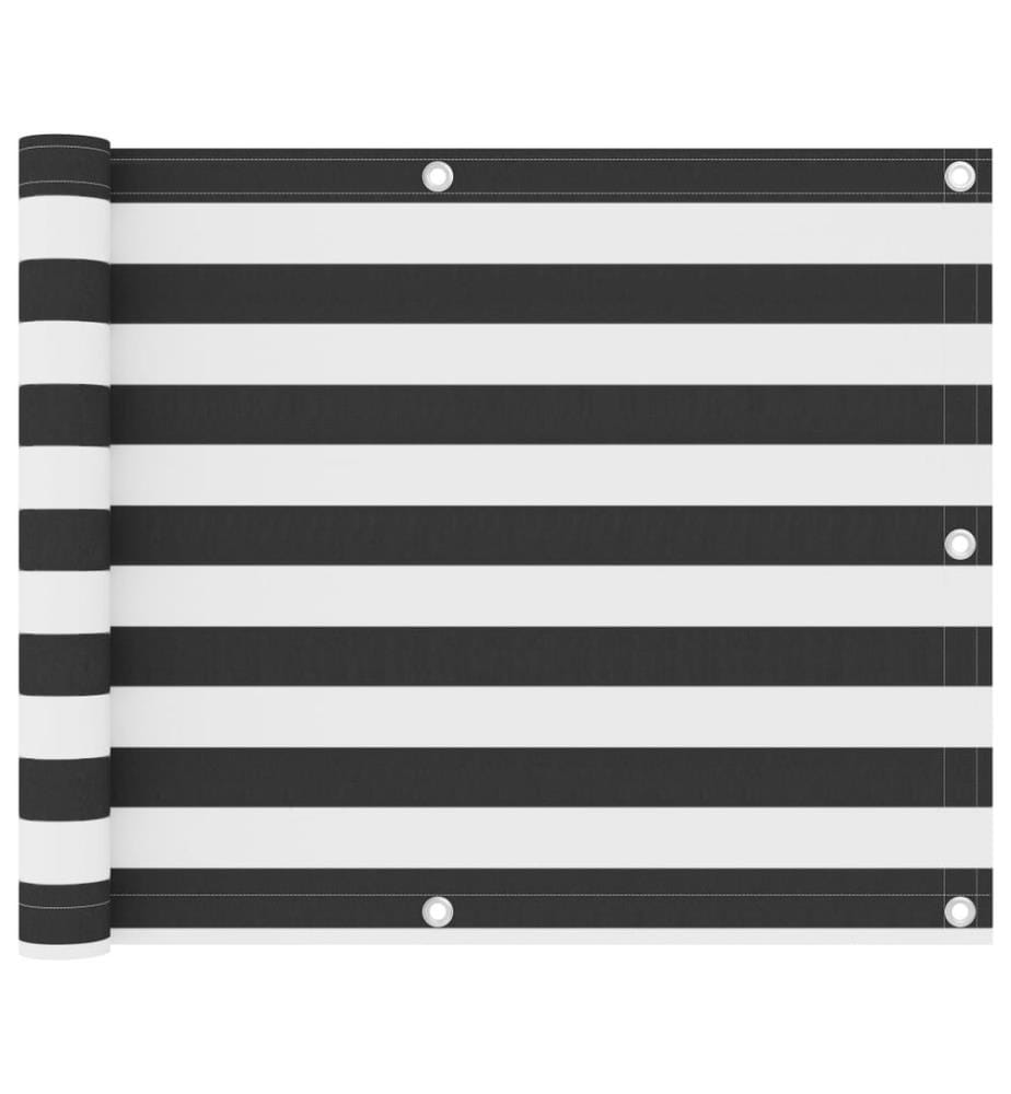 Écran de balcon Anthracite et blanc 75x300 cm Tissu Oxford