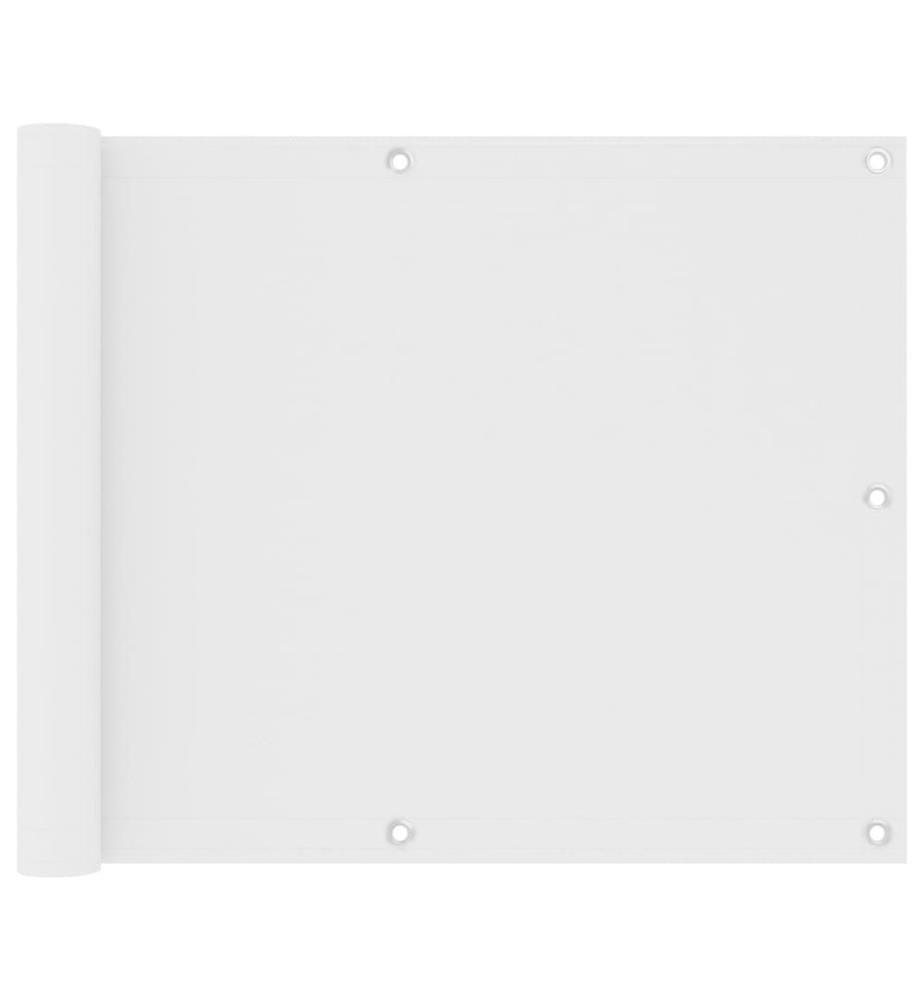 Écran de balcon Blanc 75x600 cm Tissu Oxford