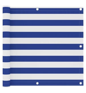 Écran de balcon Blanc et bleu 90x300 cm Tissu Oxford