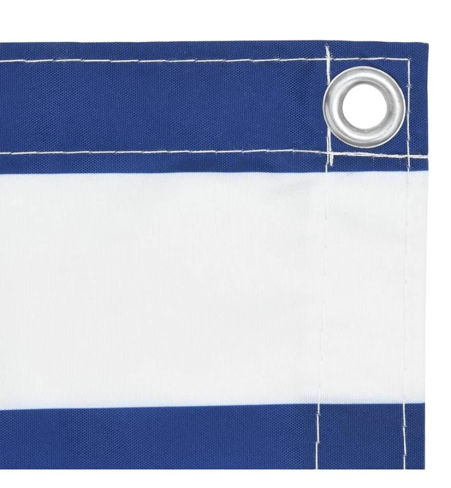 Balkon-Sichtschutz Weiss und Blau 90x300 cm Oxford-Gewebe