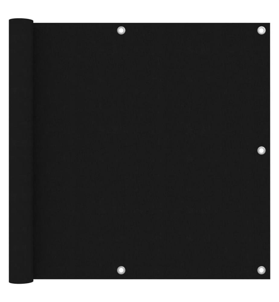 Écran de balcon Noir 90x300 cm Tissu Oxford