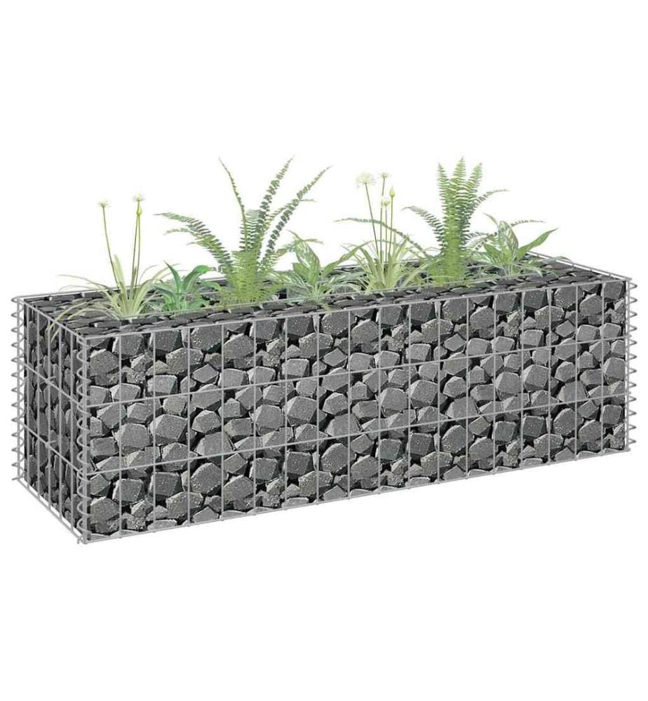 Lit surélevé à gabion Acier galvanisé 90x30x30 cm