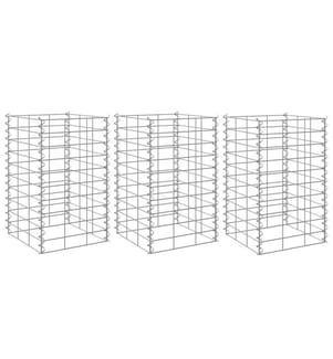 Gabionen-Hochbeete 3 Stk. 30x30x50 cm Eisen