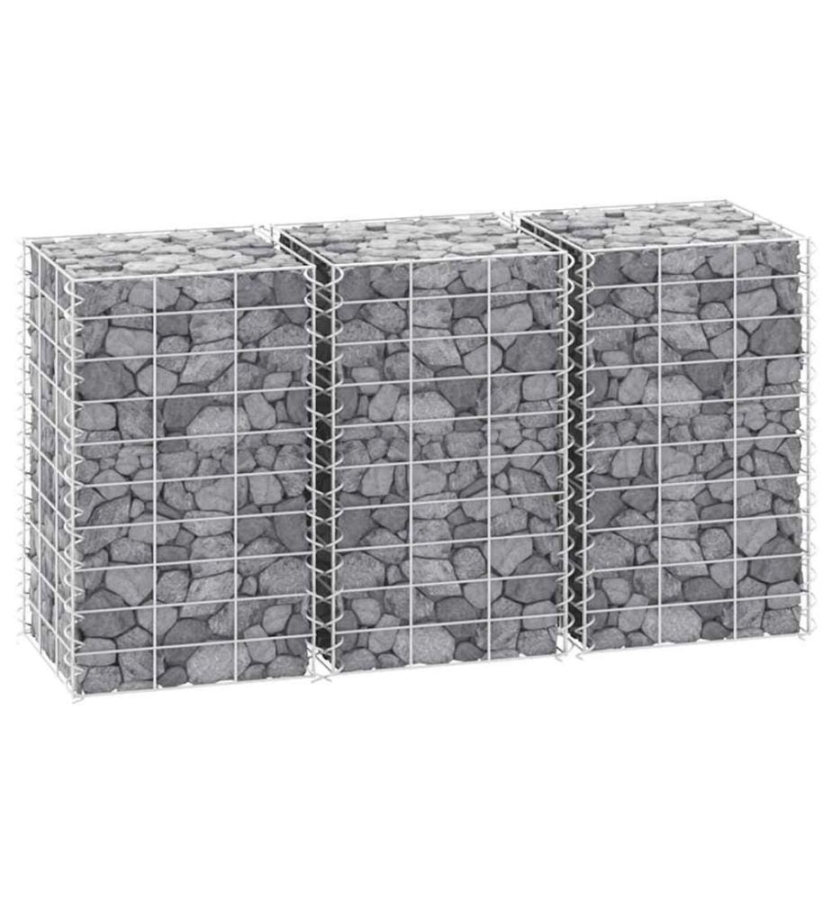Gabionen-Hochbeete 3 Stk. 30x30x50 cm Eisen