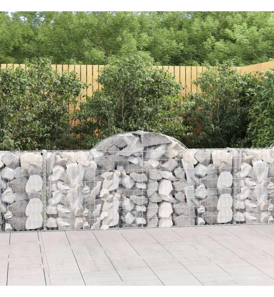 Panier de gabions arqué 200x30x80/100 cm Fer galvanisé