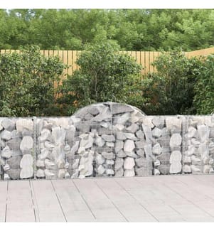 Gabione mit Hochbogen 200x30x80/100 cm Verzinktes Eisen