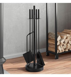 5-teiliges Kaminbesteck-Set 18 x 66 cm Stahl
