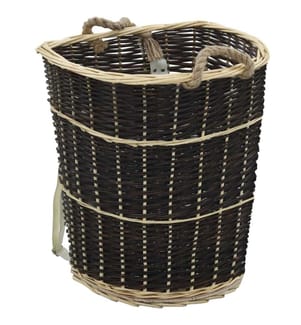 Holzkorb mit Trageriemen 57 x 51 x 69 cm Natur Weide
