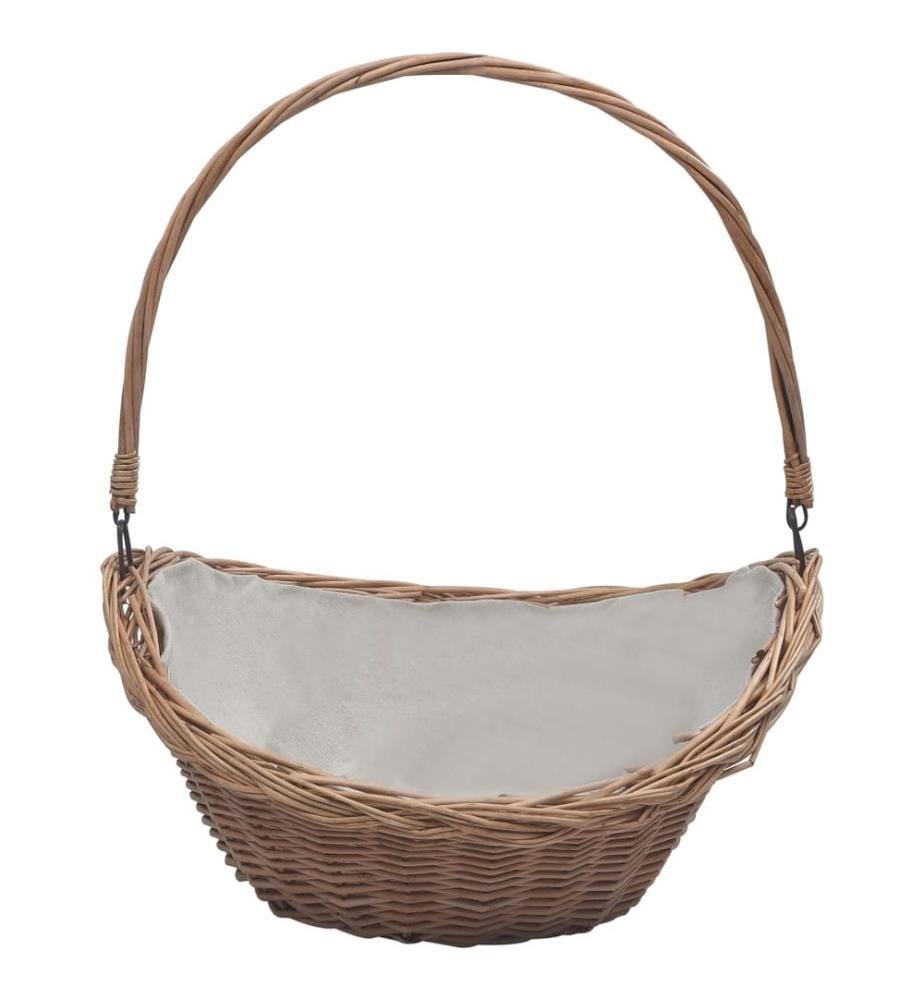 Holzkorb mit Tragegriff 57 × 46 × 52 cm Braun Weide