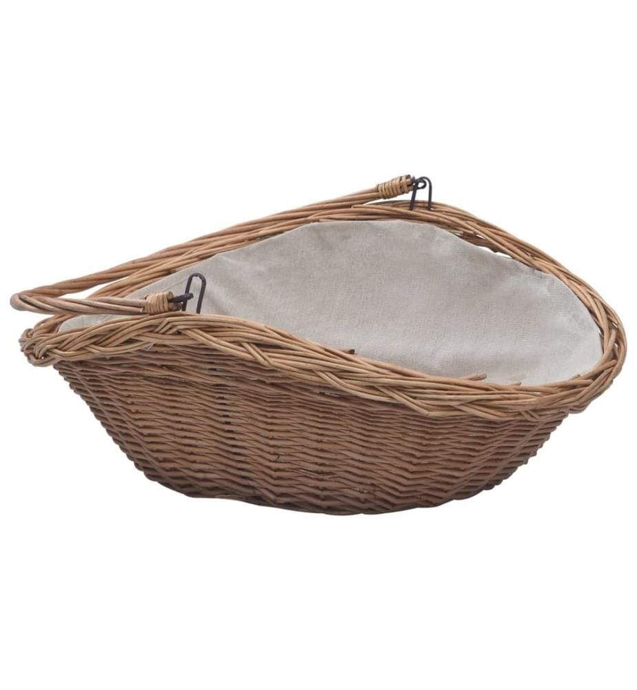 Holzkorb mit Tragegriff 57 × 46 × 52 cm Braun Weide