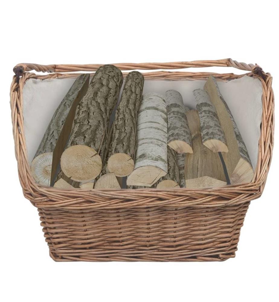 Panier à bois de chauffage avec poignée 61,5x46,5x58 cm Marron