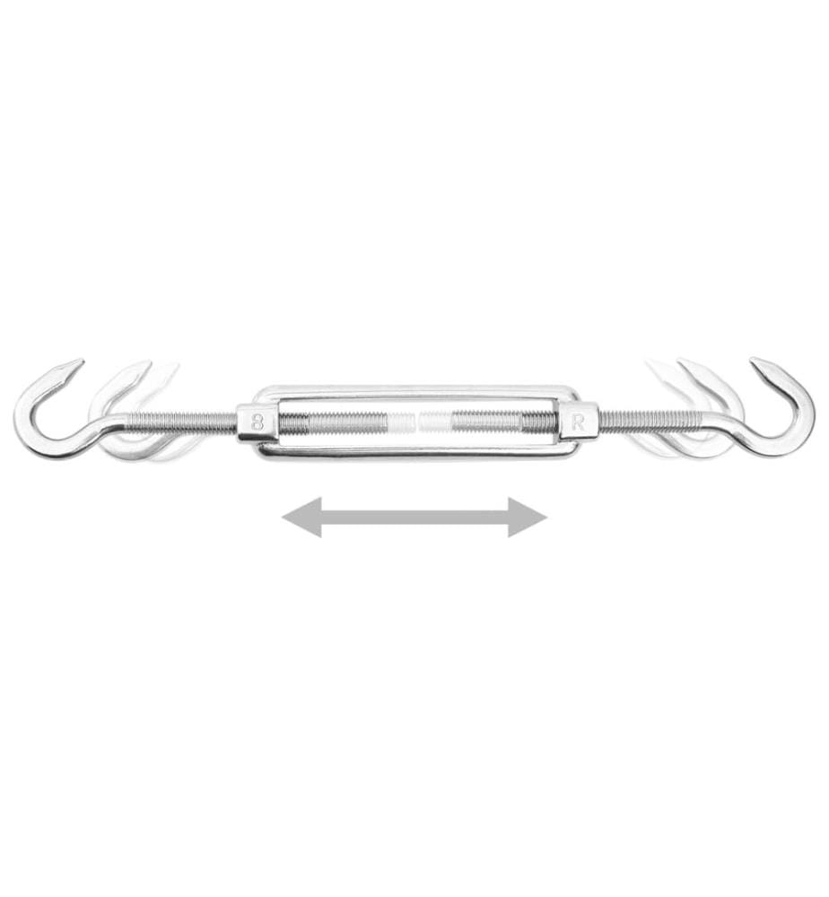 12-tlg. Sonnensegel Zubehör-Set Edelstahl