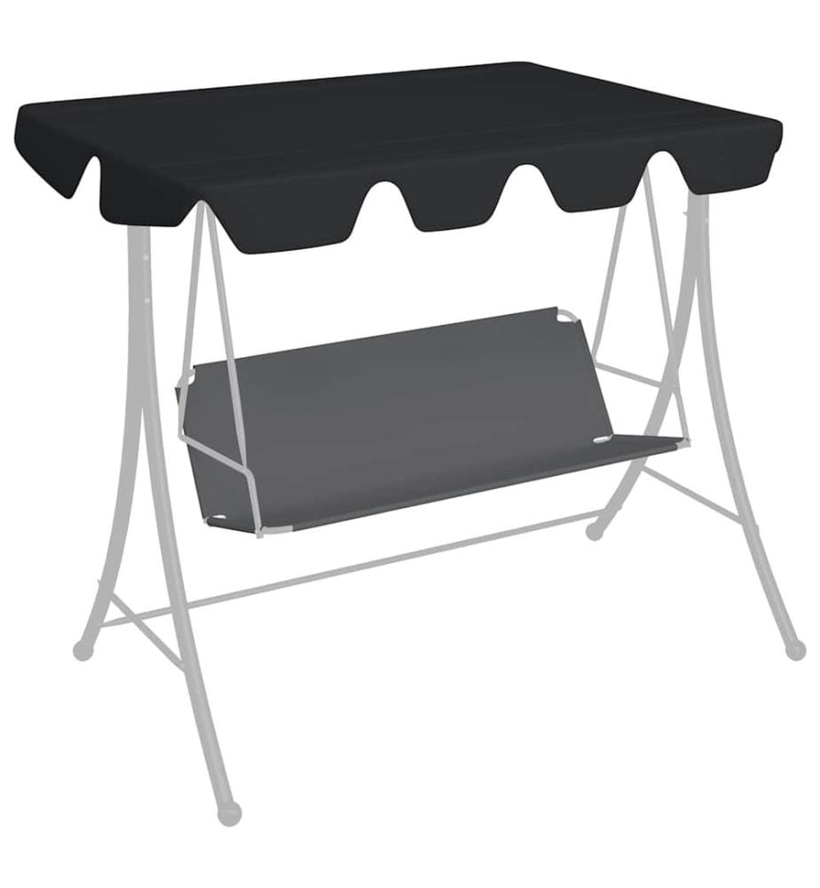Ersatzdach für Hollywoodschaukel Schwarz 150/130x105/70 cm