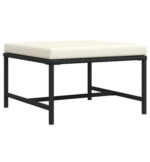 Repose-pied sectionnel avec coussin Noir Résine tressée