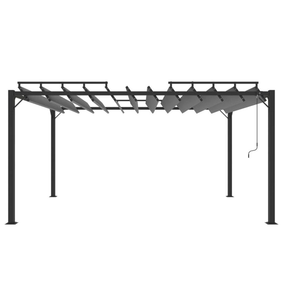 Pergola mit Lamellendach 3x4 m Anthrazit Stoff und Aluminium