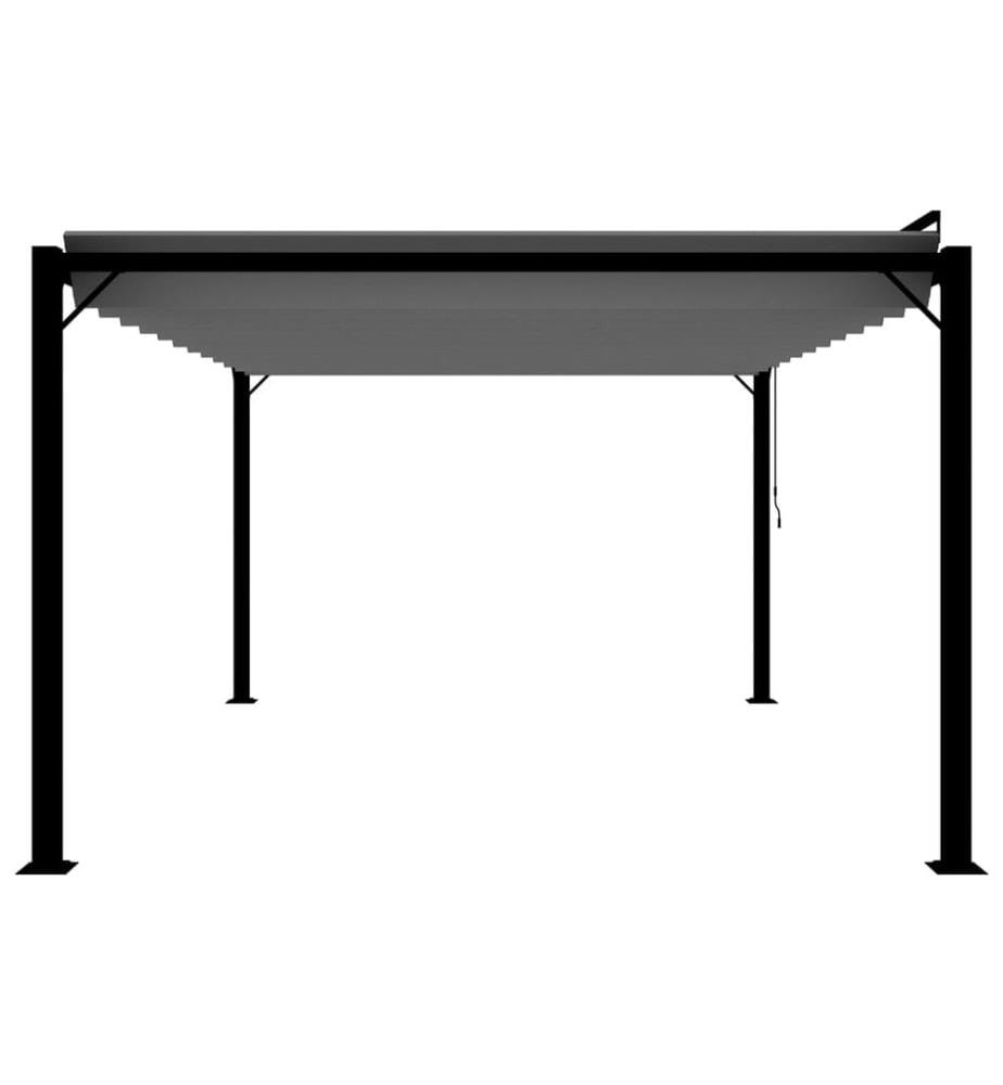 Pergola mit Lamellendach 3x4 m Anthrazit Stoff und Aluminium