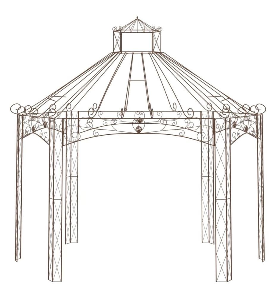 Gartenpavillon Antik-Braun 400x258x378 cm Eisen