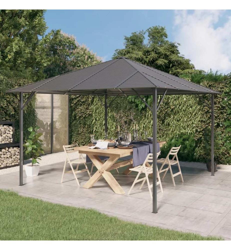 Pavillon mit Dach 3x3 m Anthrazit