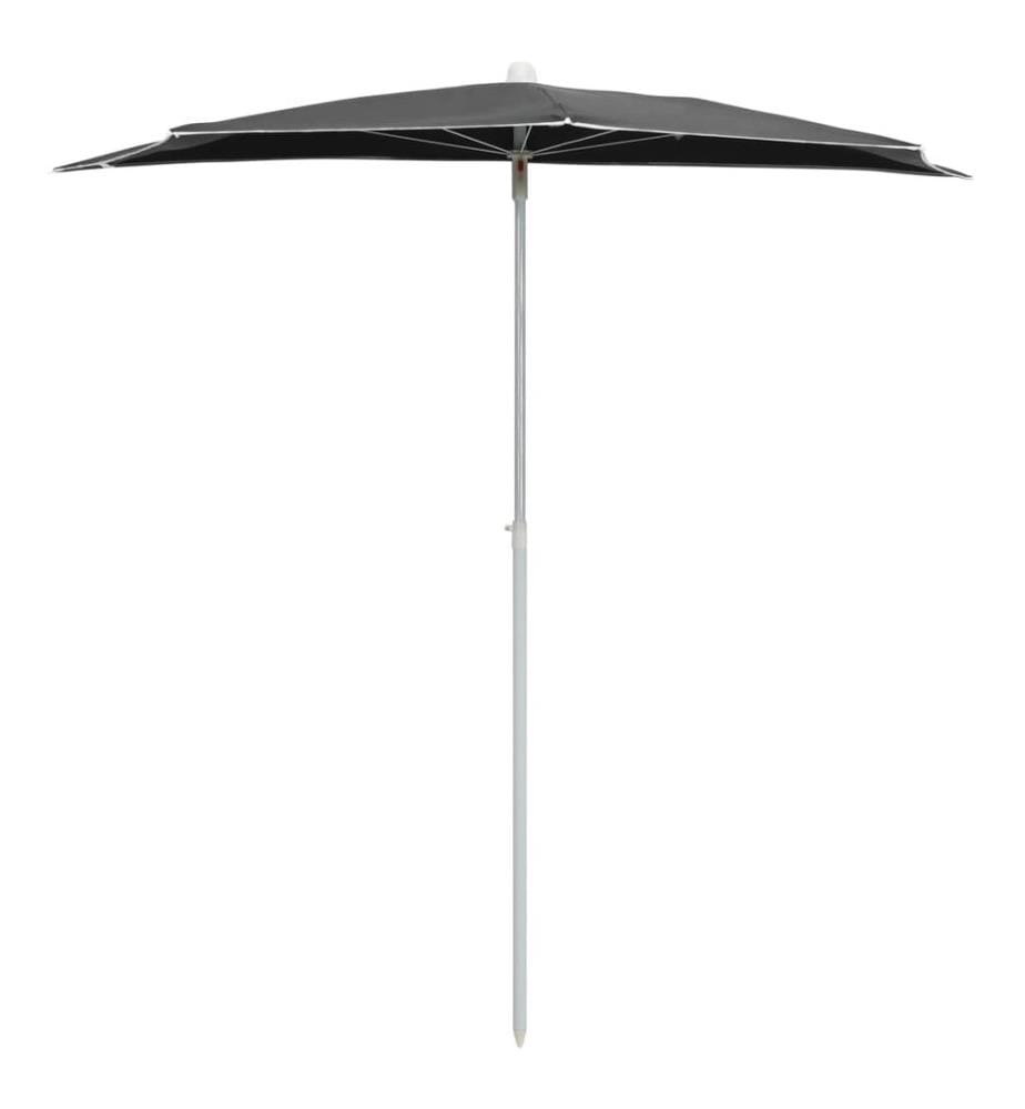 Demi-parasol de jardin avec mât 180x90 cm anthracite