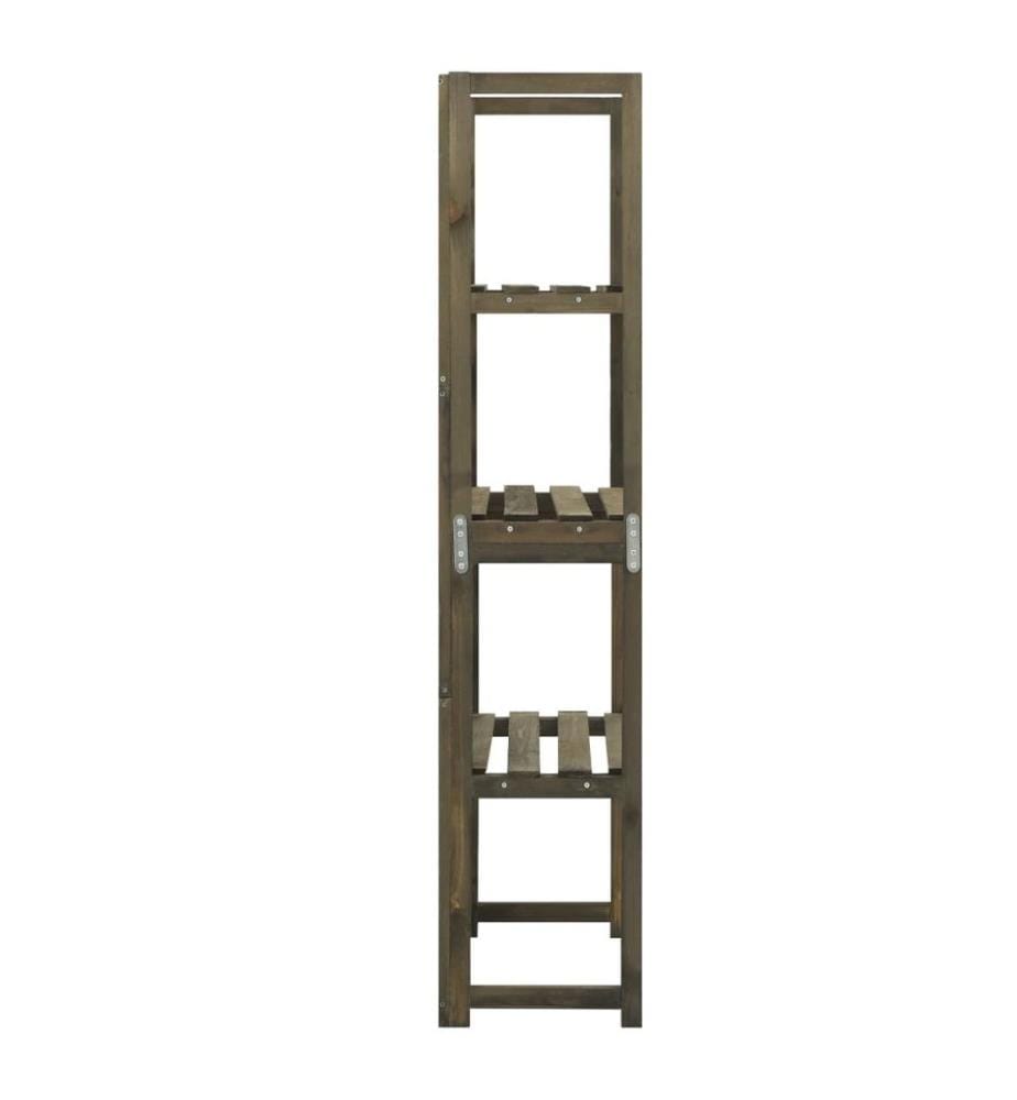 Spalier mit Ablagen Grau 55x30x140 cm Massivholz Tanne