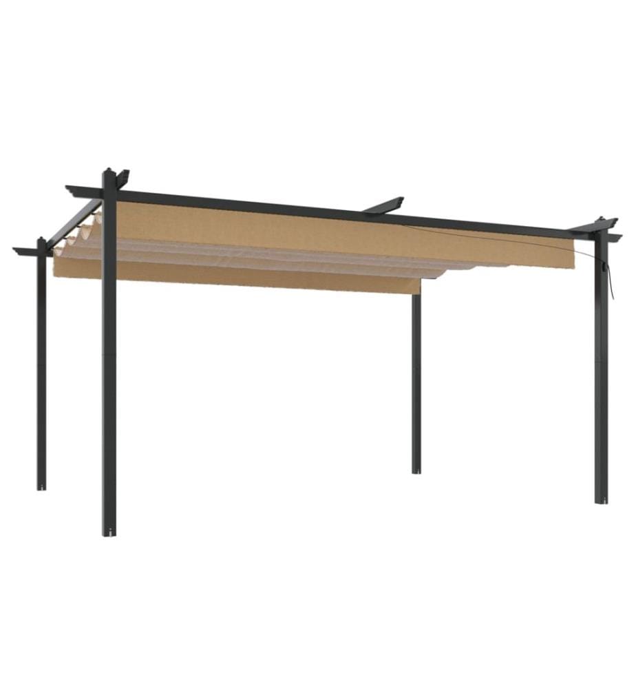 Pavillon mit Ausziehbarem Dach 4x3 m Taupe