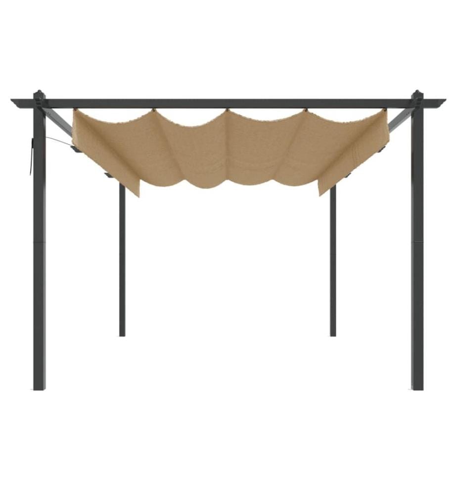 Pavillon mit Ausziehbarem Dach 4x3 m Taupe