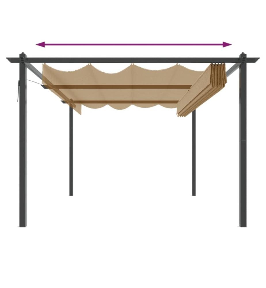 Pavillon mit Ausziehbarem Dach 4x3 m Taupe