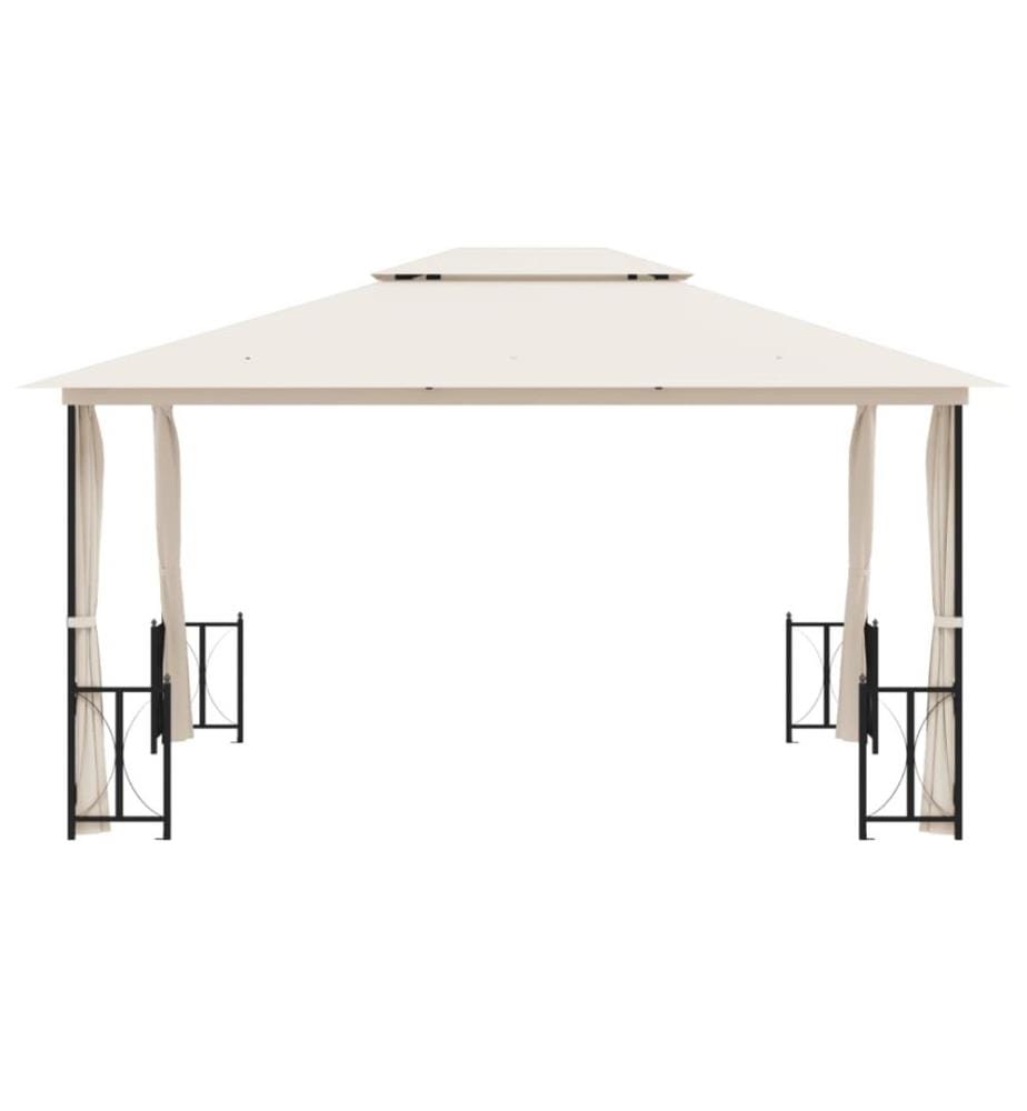 Tonnelle avec parois et toit double 3x4 m Crème