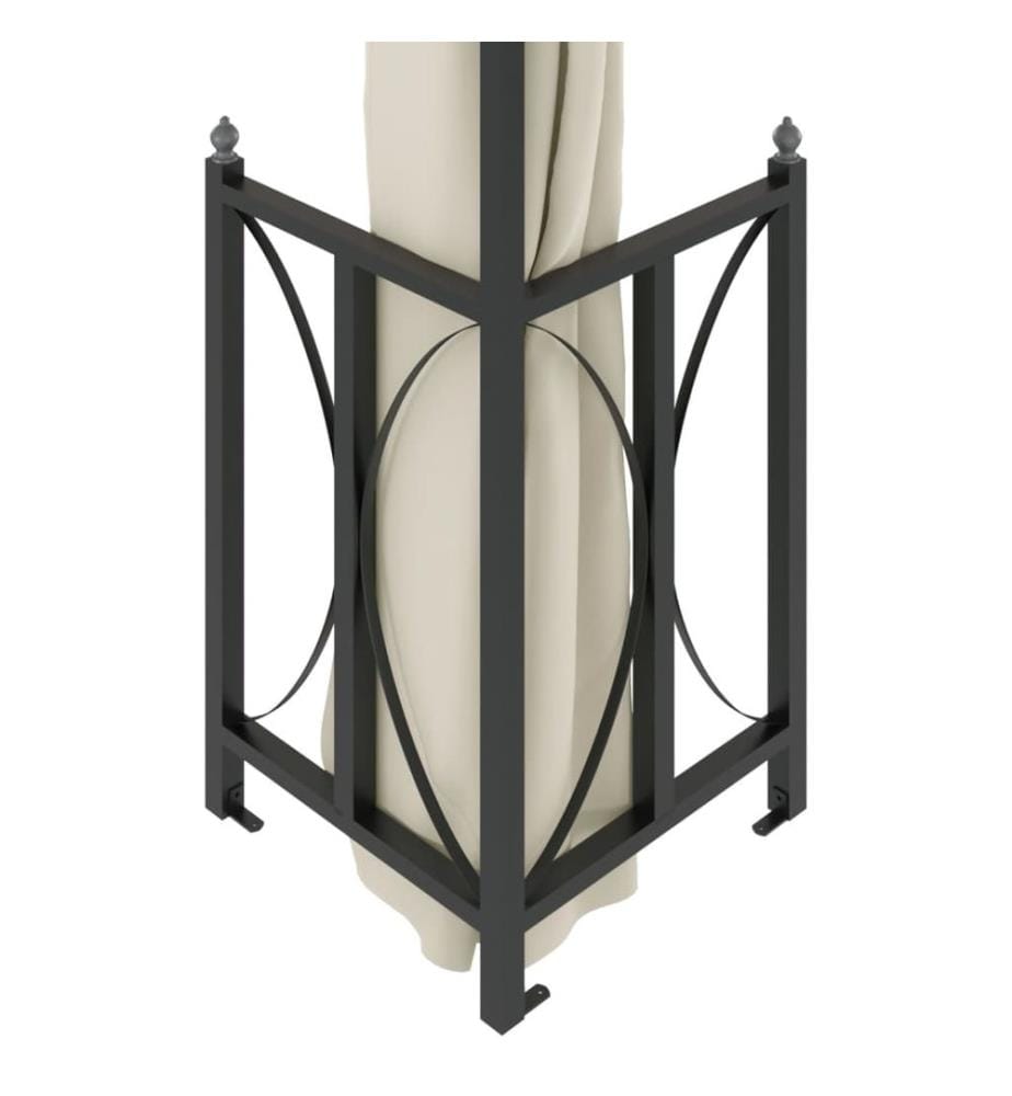 Tonnelle avec parois et toit double 3x4 m Crème