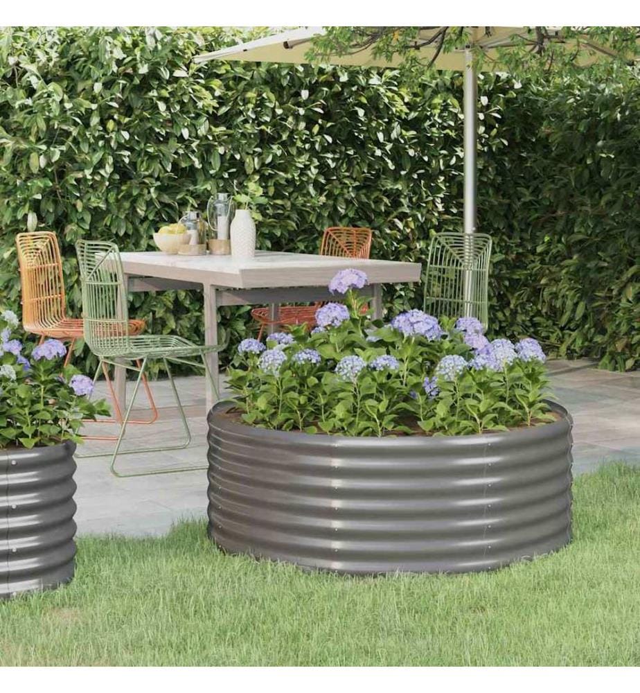 Hochbeet Verzinkter Stahl 100x100x36 cm Grau