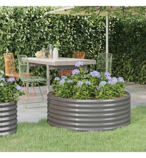Lit surélevé de jardin Acier galvanisé 100x100x36cm gris