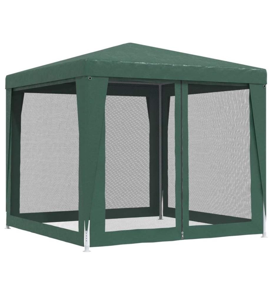 Partyzelt mit 4 Mesh-Seitenwänden Grün 2,5x2,5 m HDPE
