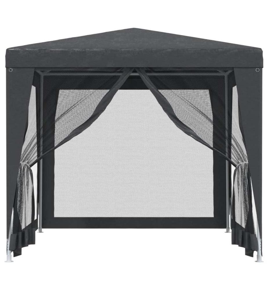 Partyzelt mit 4 Mesh-Seitenwänden Anthrazit 2,5x2,5 m HDPE