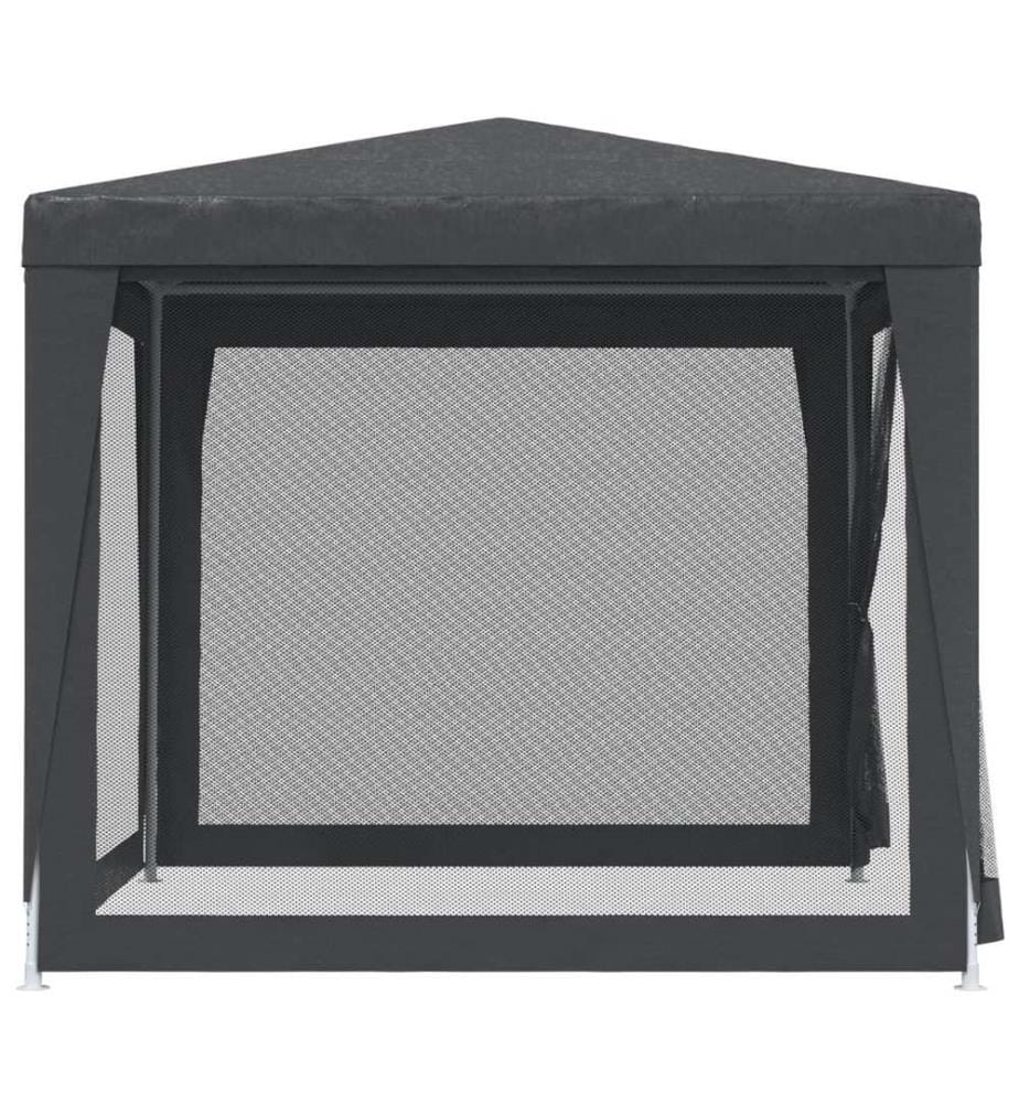 Partyzelt mit 4 Mesh-Seitenwänden Anthrazit 2,5x2,5 m HDPE