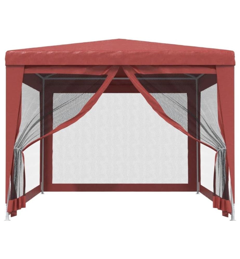 Tente de fête avec 4 parois latérales en maille Rouge 3x4m PEHD