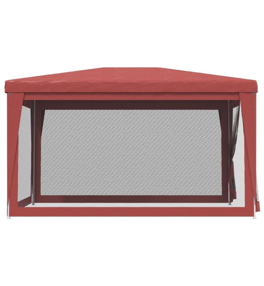 Tente de fête avec 4 parois latérales en maille Rouge 3x4m PEHD