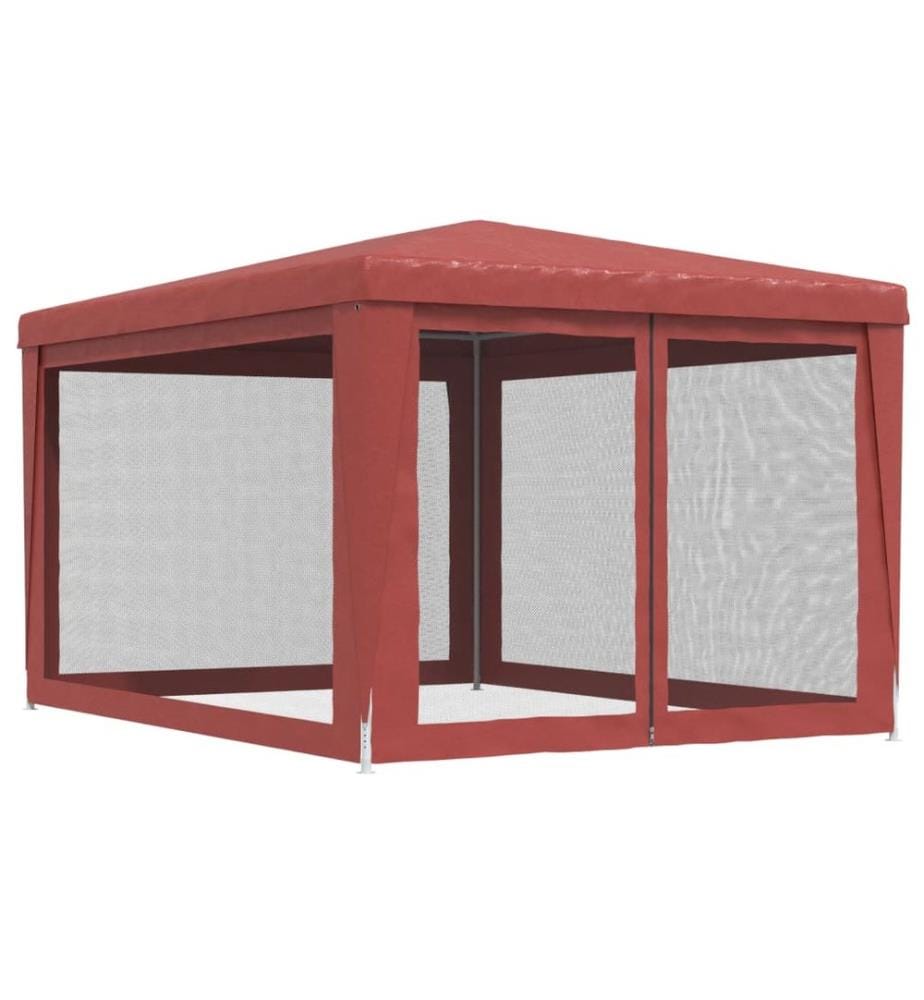 Tente de fête avec 4 parois latérales en maille Rouge 3x4m PEHD