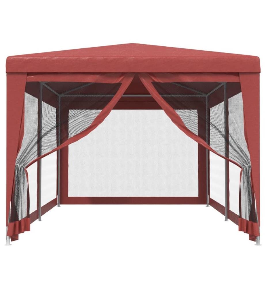 Tente de fête avec 6 parois latérales en maille Rouge 3x6m PEHD