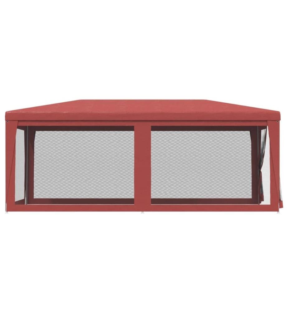 Tente de fête avec 6 parois latérales en maille Rouge 3x6m PEHD