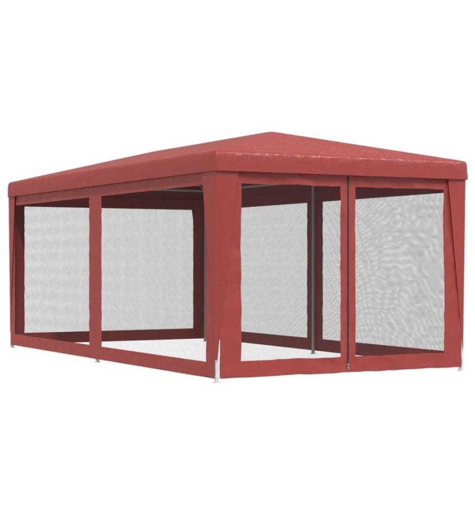 Tente de fête avec 6 parois latérales en maille Rouge 3x6m PEHD
