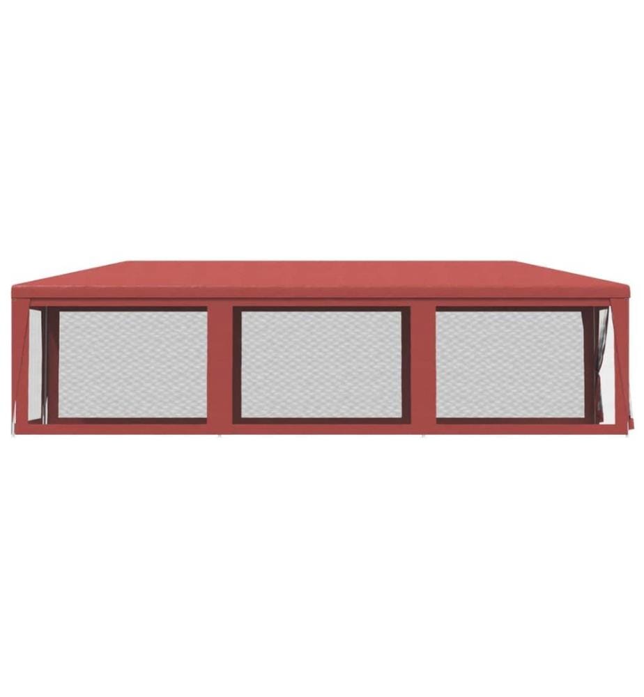Tente de fête avec 8 parois latérales en maille Rouge 3x9m PEHD