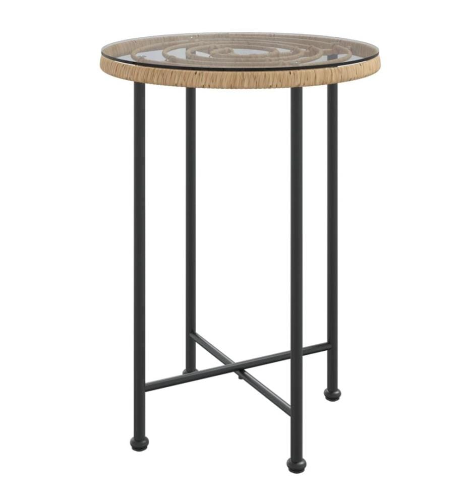 Esstisch Ø55 cm Hartglas und Stahl