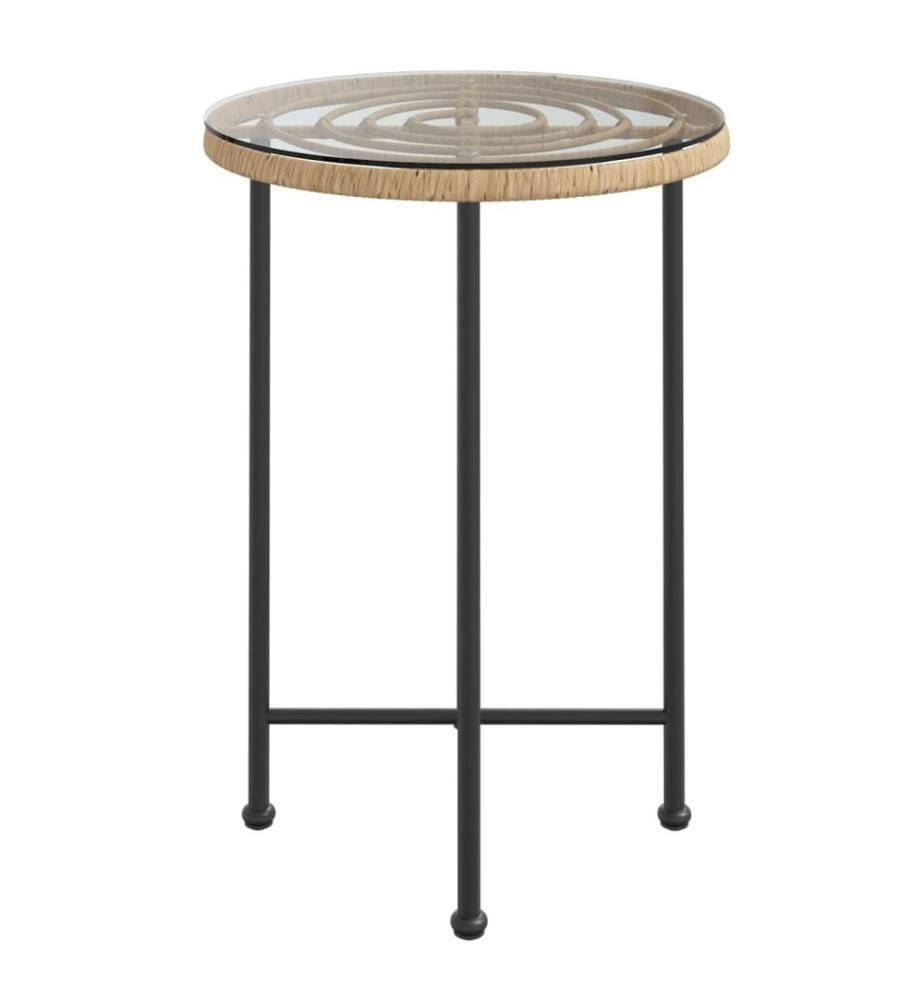 Esstisch Ø55 cm Hartglas und Stahl