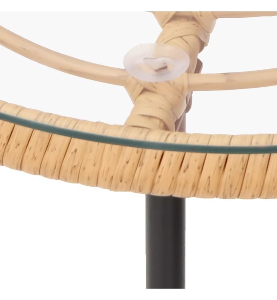 Esstisch Ø55 cm Hartglas und Stahl