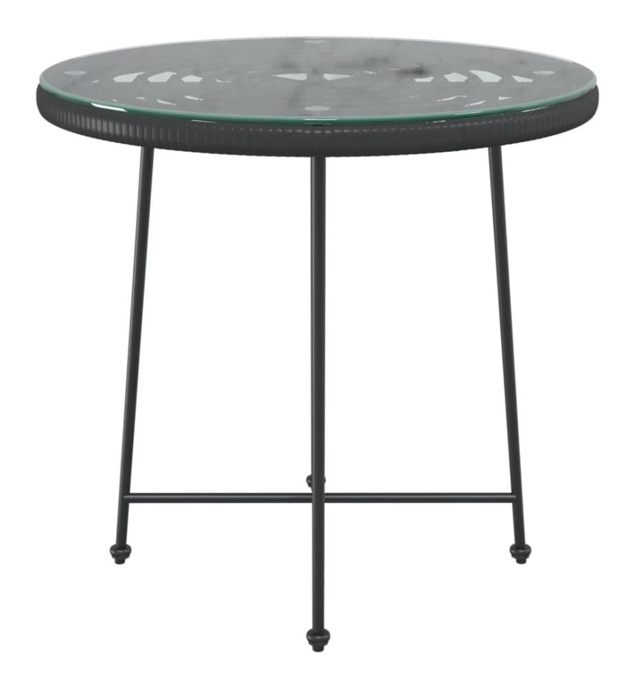 Esstisch Schwarz Ø80 cm Hartglas und Stahl