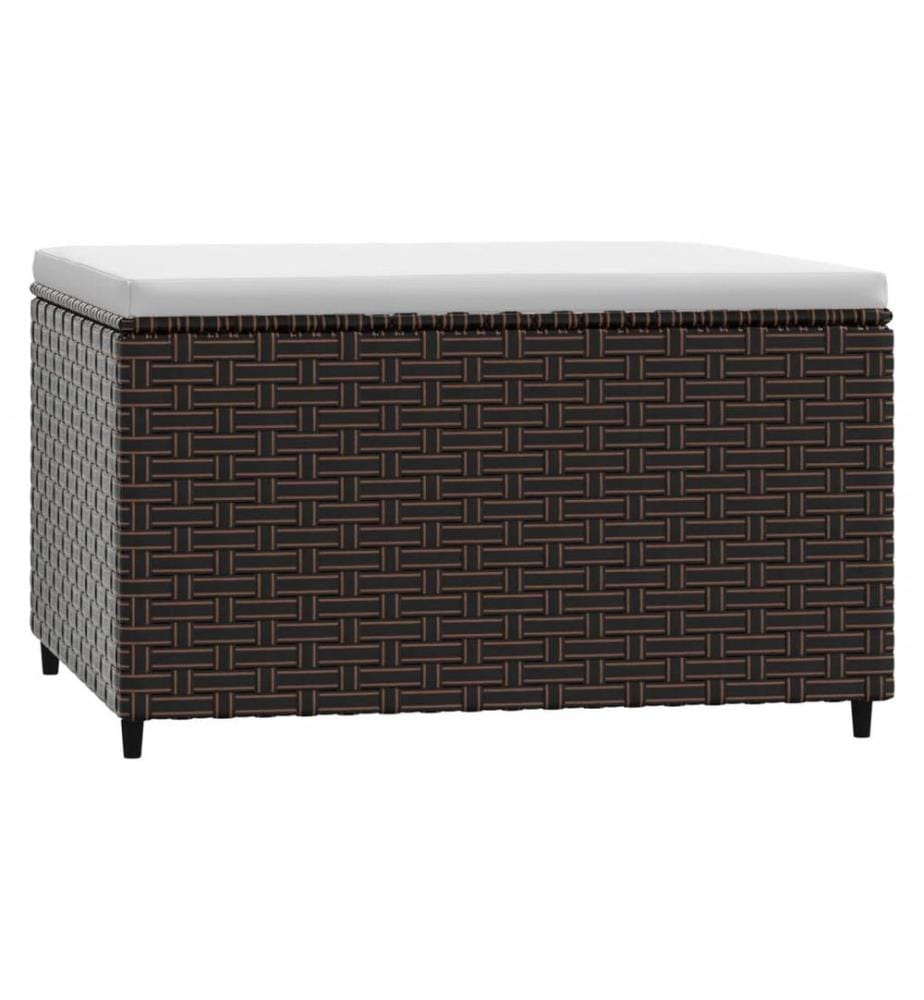 Gartenhocker mit Kissen 2 Stk. Braun Poly Rattan