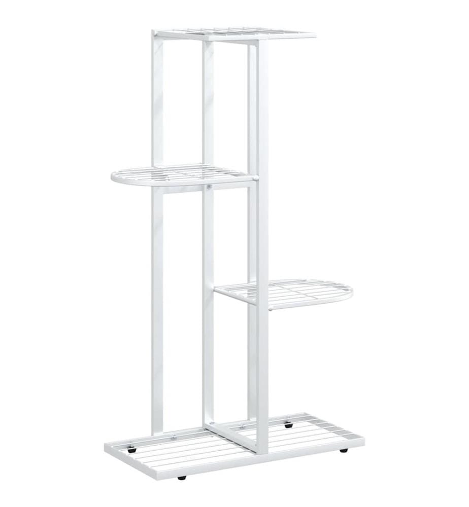 Blumenständer 4-Etagen 43x22x76 cm Weiss Metall