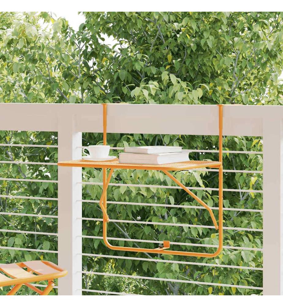 Table de balcon Jaune 60x40 cm Acier