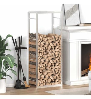 Brennholzregal 50x28x132 cm Edelstahl