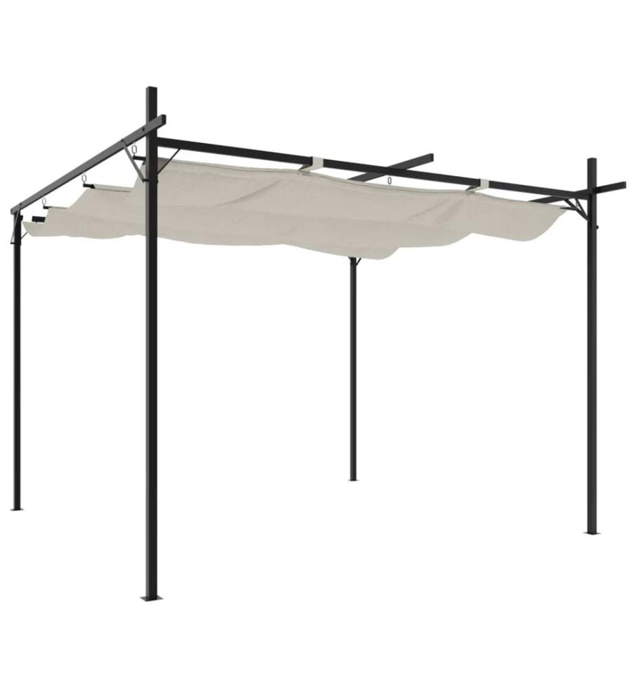 Pergola mit Schiebedach Creme 295x292x230 cm